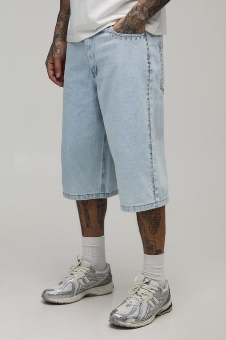 Tall Studded Longline Jorts - Image 1