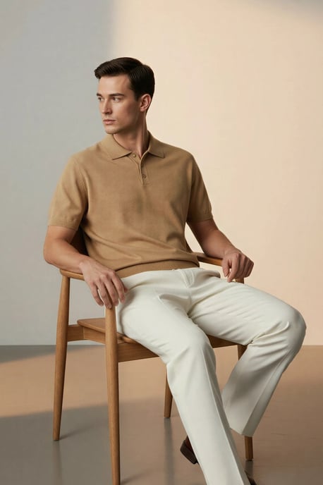 Short Sleeve Knitted Polo Top - Image 3