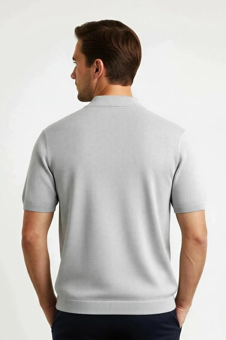 Short Sleeve Knitted Polo Top - Image 3