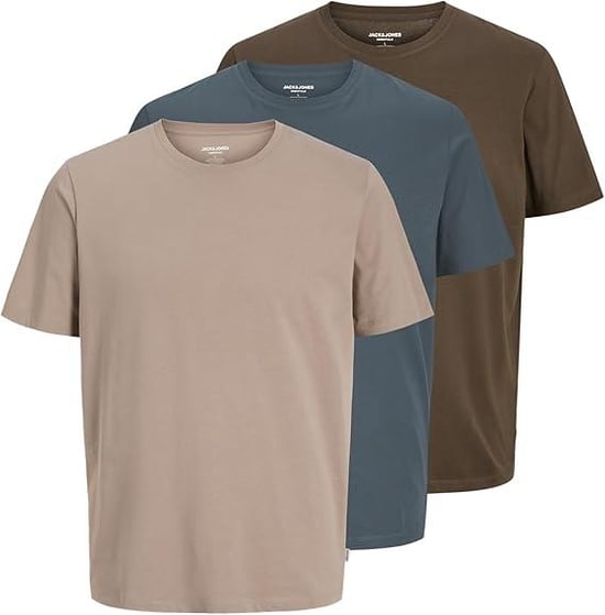 Jack & Jones Multi Pack Mens T Shirts Short Pack of 3 - Image 1