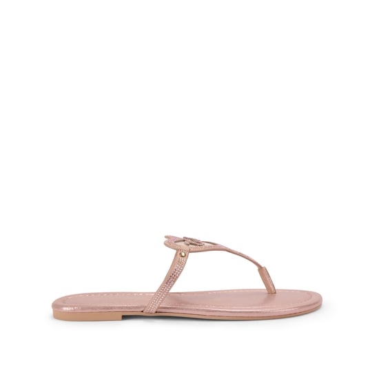 Kurt Geiger London Suede Kurt Heart T Bar Flat Sandals - Image 1