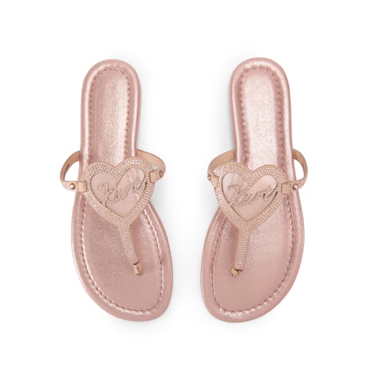Kurt Geiger London Suede Kurt Heart T Bar Flat Sandals - Image 2