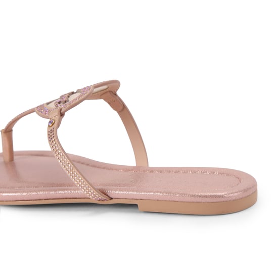Kurt Geiger London Suede Kurt Heart T Bar Flat Sandals - Image 3