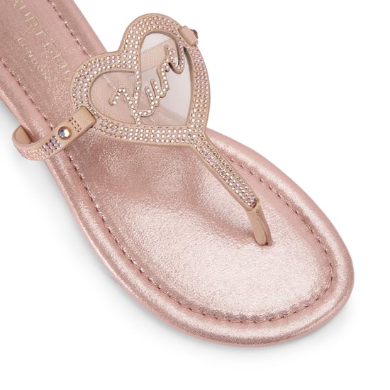 Kurt Geiger London Suede Kurt Heart T Bar Flat Sandals - Image 4