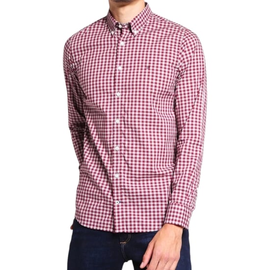 Tommy Hilfiger Mens Oxford Shirts Gingham Checked Regular Long Sleeve Cotton Top - Image 1
