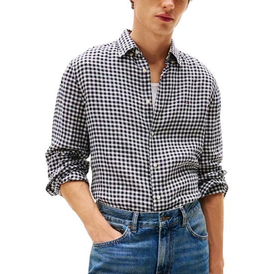 Tommy Hilfiger Mens Oxford Shirts Gingham Checked Regular Long Sleeve Cotton Top - Image 1