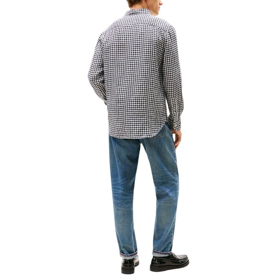 Tommy Hilfiger Mens Oxford Shirts Gingham Checked Regular Long Sleeve Cotton Top - Image 2