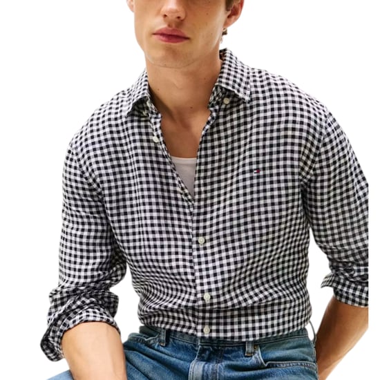 Tommy Hilfiger Mens Oxford Shirts Gingham Checked Regular Long Sleeve Cotton Top - Image 3