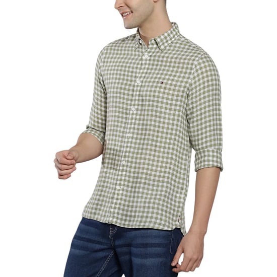Tommy Hilfiger Mens Oxford Shirts Gingham Checked Regular Long Sleeve Cotton Top - Image 3