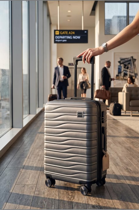 Hard Shell Grey Cabin 48 x 37 x 20 cm Luggage Suitcase - Voyage - Image 2
