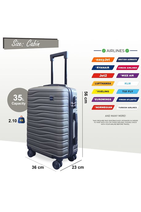 Hard Shell Coffee Cabin 48 x 37 x 20 cm Secure Luggage Suitcase - Vespera - Image 3