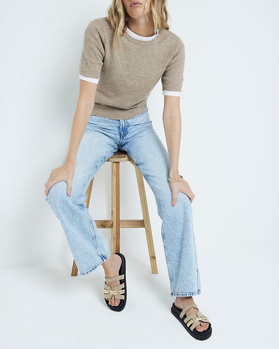 River Island Womens Sandals Beige Cut Out Detail Shoes - Image 5