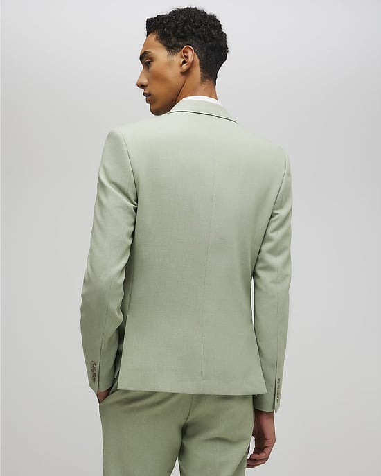 River Island Mens Suit Jacket Green Skinny Fit Stretch - Image 3