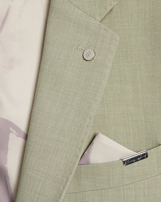 River Island Mens Suit Jacket Green Skinny Fit Stretch - Image 5