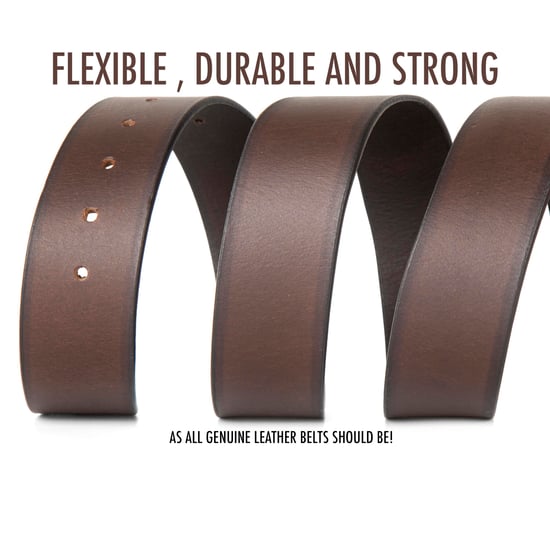 Men’s Full Grain Genuine Leather 1.5 Inch Belt in Brown - Image 5