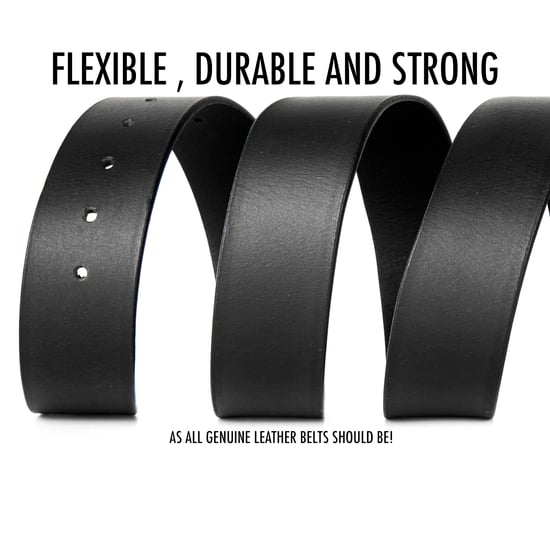 Men’s Full Grain Genuine Leather 1.5 Inch Belt in Black - Image 5