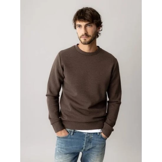 Mos Mosh 510100 591 mosmosh mmgabel crew neck sweat chocolate brown melange - Image 2