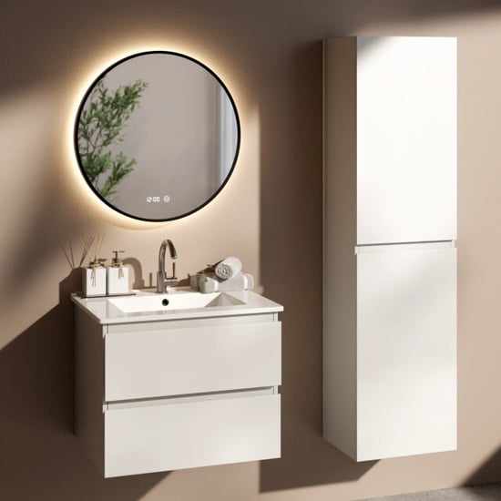 Mirlux Badkamermeubelset fayro 60cm wit wastafel wit - Image 1