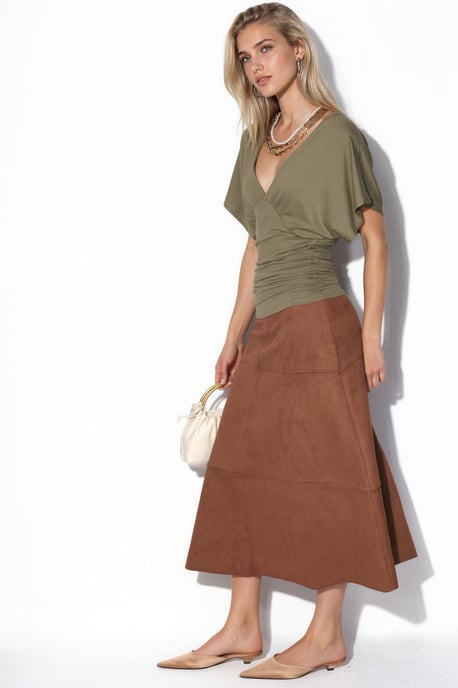 Slim Fit V-hals Jersey Blouse - Image 2
