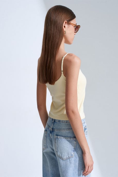 Slim Fit Square Neck Sleeveless Blouse - Image 2