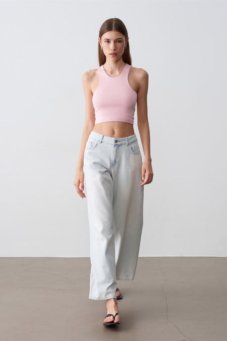 Geribbelde Mouwloze Crop Blouse - Image 4