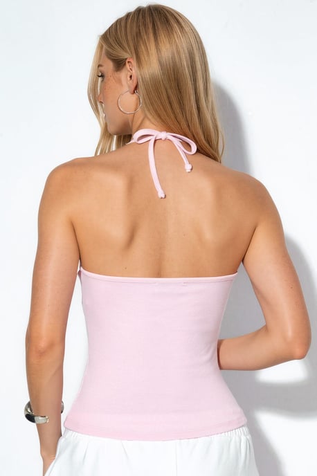 Slim Fit Halterneck Jersey Blouse - Image 3