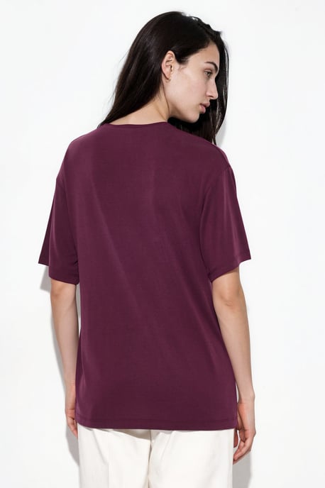 Losse Fit Crew Neck Modal Blouse met Strikdetail - Image 3