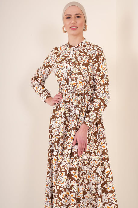Maxi-jurk met patroon en knoopsluiting - Image 2