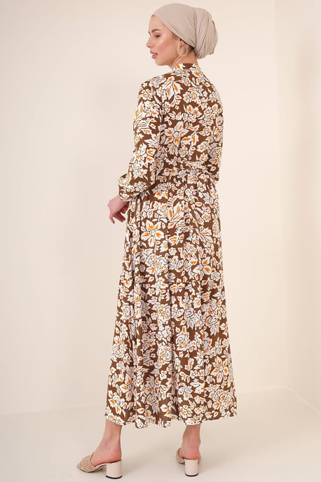 Maxi-jurk met patroon en knoopsluiting - Image 3