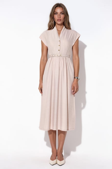 Textured Gelaagde Maxi Jurk - Image 5