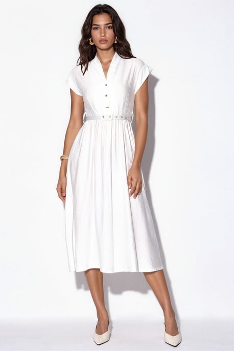Textured Gelaagde Maxi Jurk - Image 4
