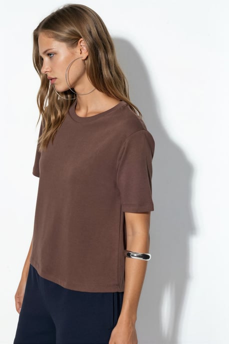 Crew Neck Cotton T-Shirt - Image 2