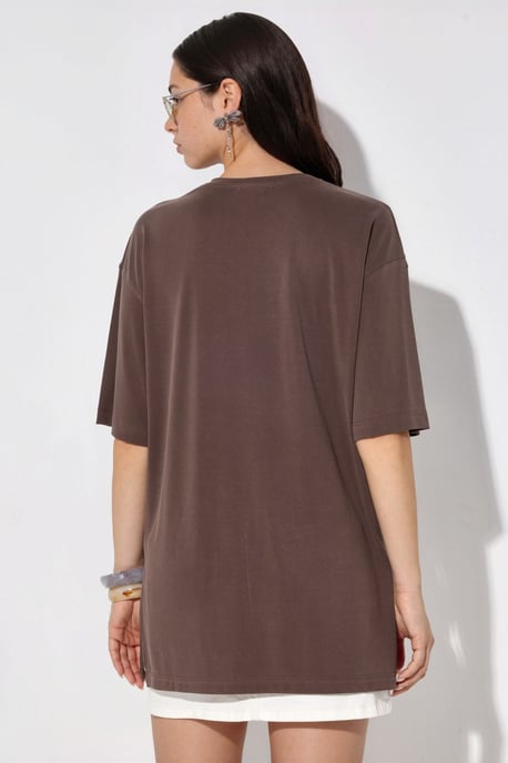 T-shirt met korte mouwen en slitsdetails op de ronde hals - Image 3