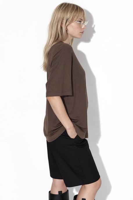 Oversized Crew Neck Ribbed T-Shirt - Image 2