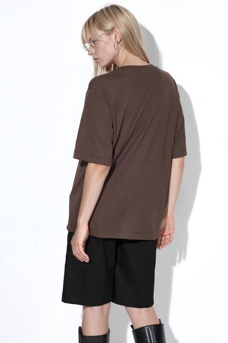 Oversized Crew Neck Ribbed T-Shirt - Image 3