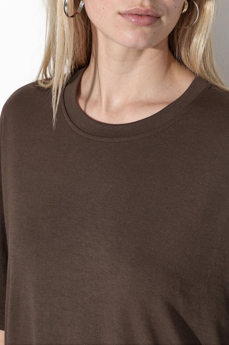 Oversized Crew Neck Ribbed T-Shirt - Image 5