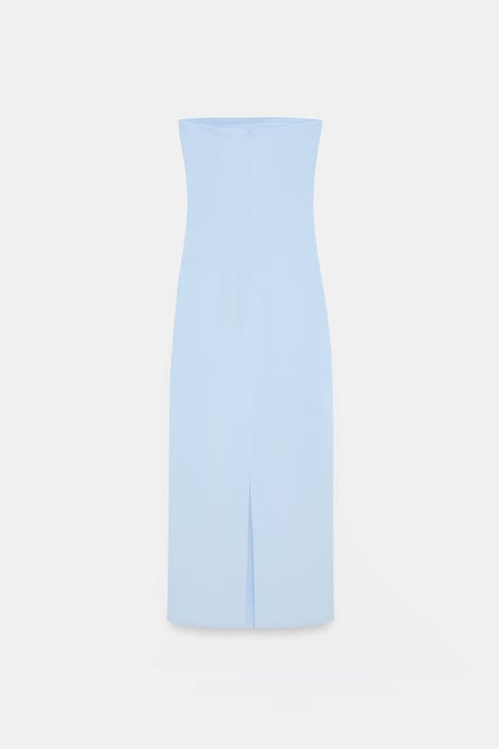 Strapless Bodycon Midi Dress With Slit - Image 6