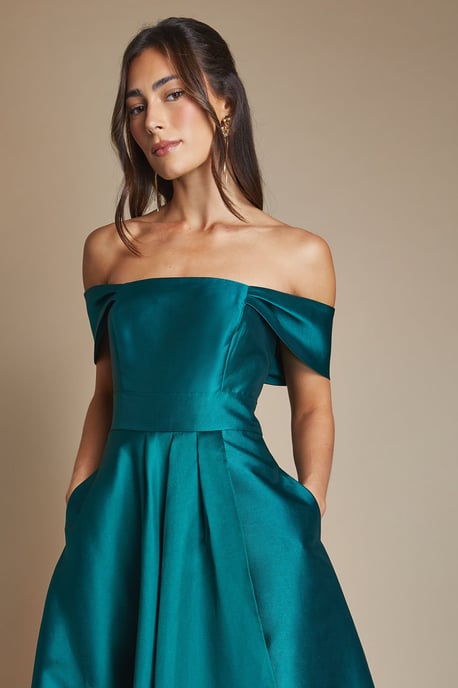 Bardot Twill Waterfall Bridesmaid Dress - Image 2