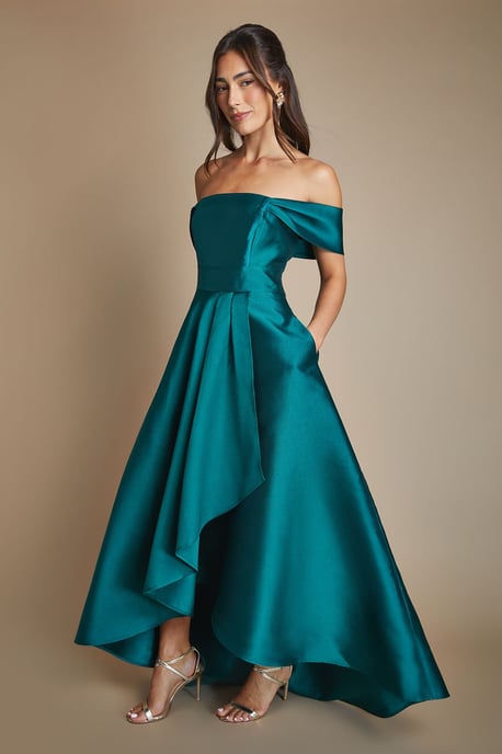 Bardot Twill Waterfall Bridesmaid Dress - Image 4