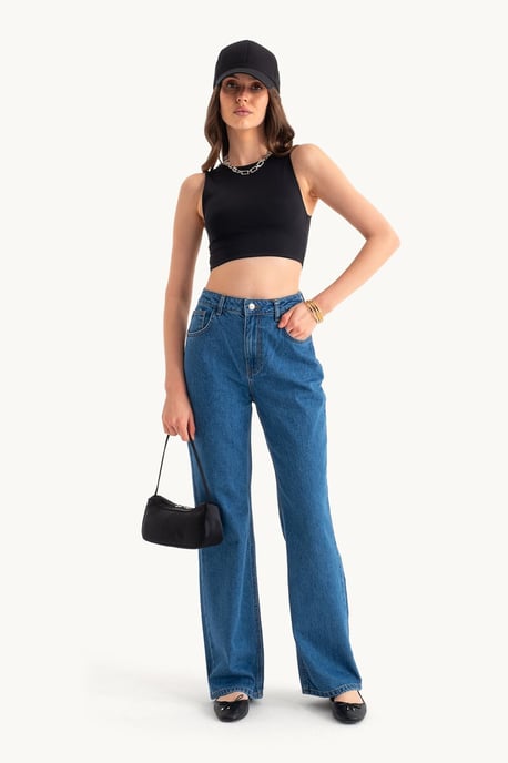 High-Waist Straight-Leg Jeans - Image 2