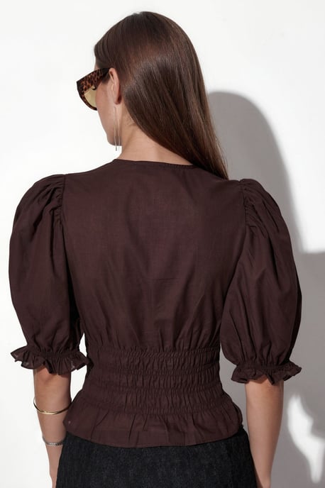 Getailleerde Chiffon V-hals Blouse - Image 3