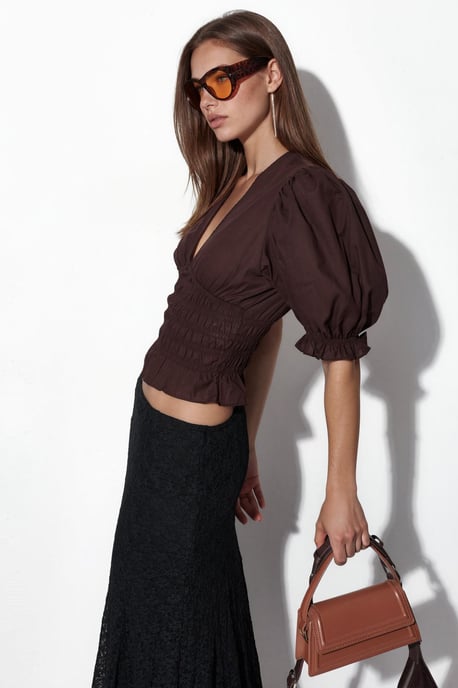 Getailleerde Chiffon V-hals Blouse - Image 4