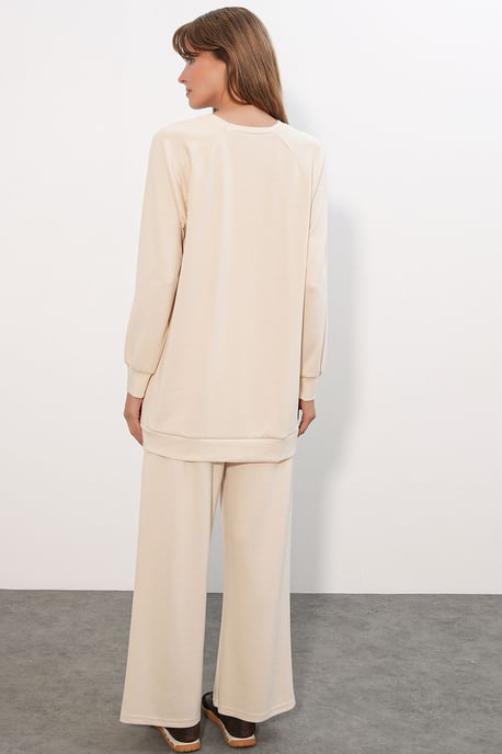 Oversize Abstract Print Crew Neck Tunic & Pants Set - Image 6