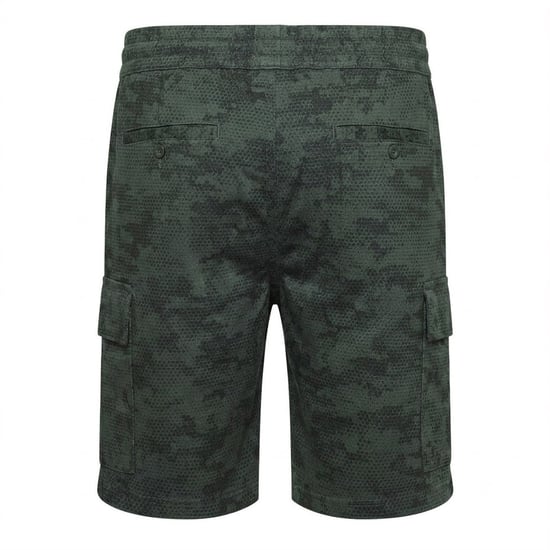 Crosshatch Mannen Janscore All-Over Print Cargo Shorts (Diep Olijfgroen) - Image 2