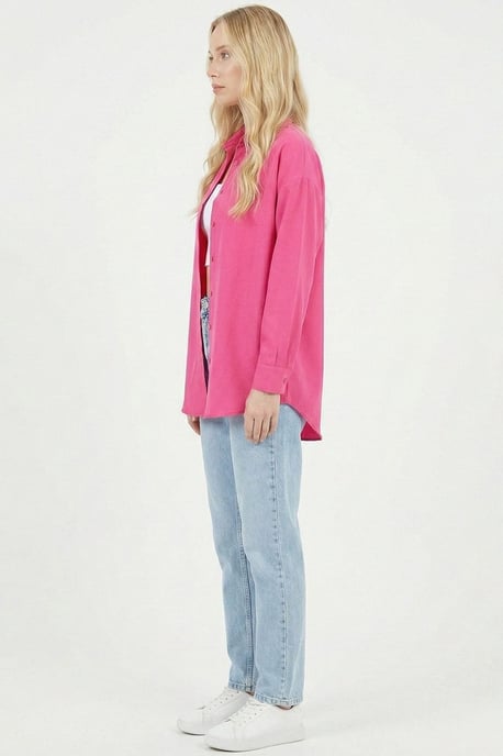Relaxed Fit Poplin Shirt with Button Closure - Image 2