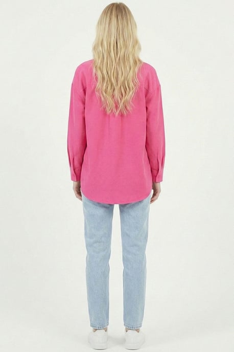 Relaxed Fit Poplin Shirt with Button Closure - Image 3