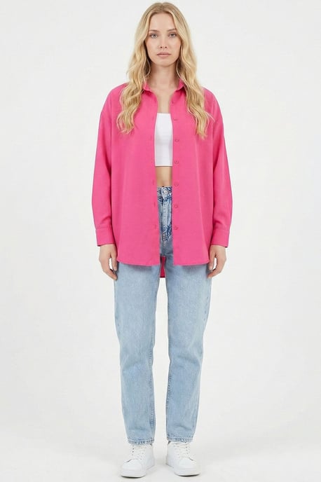 Relaxed Fit Poplin Shirt with Button Closure - Image 5