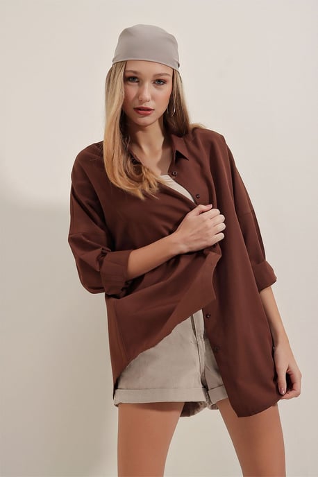 Oversized Lange Mouwen Poplin Shirt - Image 6