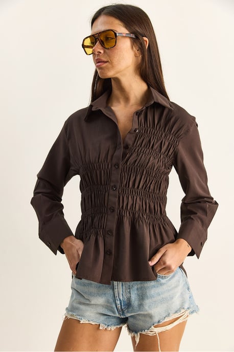 Women's Regular-Fit Cotton-Blend Poplin Shirt - Image 1