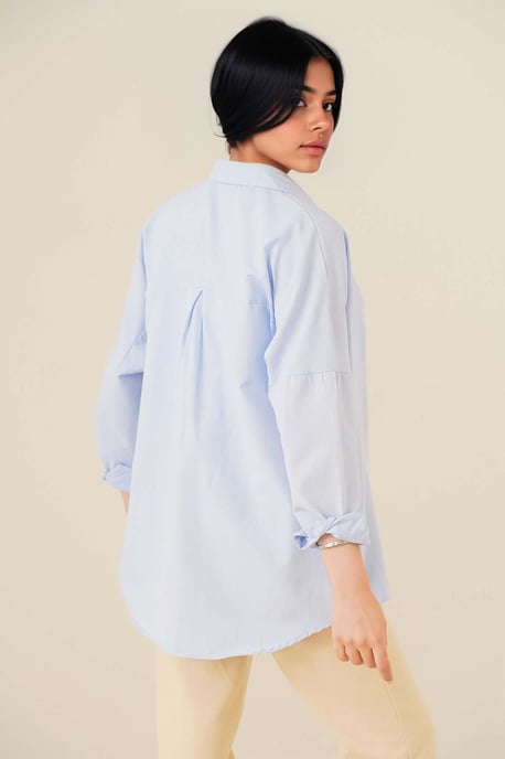 Relaxed Fit Poplin Shirt with Button Closure - Image 2